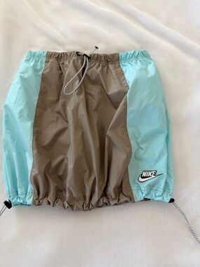 Nike Colorblock Drawstring Skirt - Aqua & Taupe